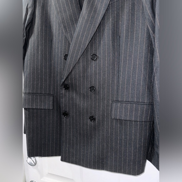 Allsaints Blues Pinstripe Blazer - size 42/ Blues Pinstripe trouser Size 34 - Picture 2 of 15